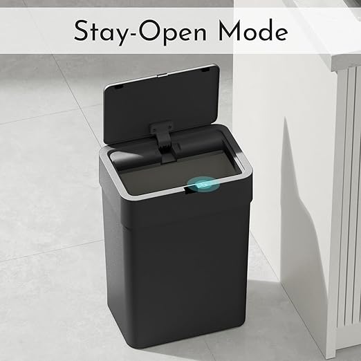 ELPHECO Bathroom Trash Can with Lid 2.5 Gallon Motion Sensor Slim Garbage Can Small Touchless Trash Bin Bathroom Decor 9.5 Liter Smart Waste Basket for Bedroom, Living Room, Toilet (Black)