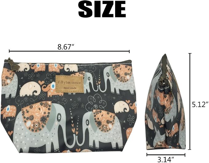 Hunger Kiss Elephant Print Make-Up Cosmetic Bag Carry Case, 14 Patterns (P11417011)