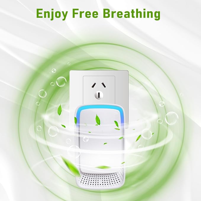 3 Pack Plug In Air Ionizers-Negative Ion Air Purifier for Home Silent Work Air Cleaner for Bathroom,Living Room,Office,Kitchen,Pet Room,Portable Ionic Air Purifier for Bedroom(3)