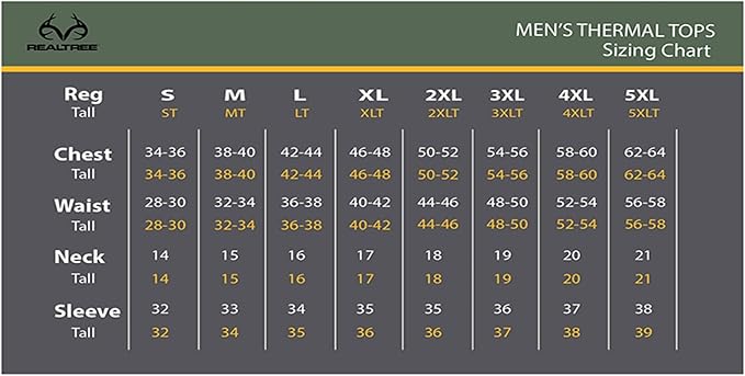 Realtree Men's Heavyweight Cotton Polyester Long Sleeve Thermal Underwear Top