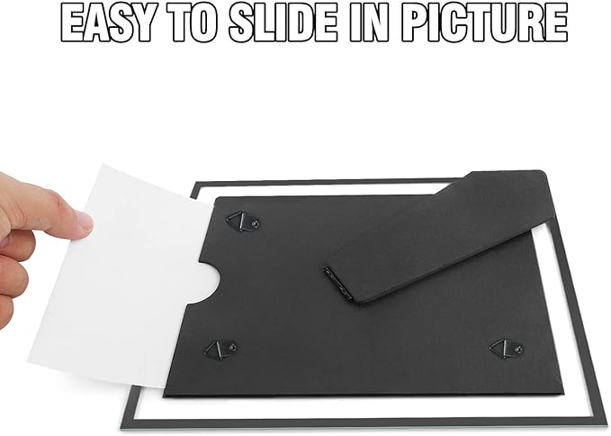 8x10 Picture Frames Black - Set of 4, HD Real Glass 8 by 10 Photo Frame for Tabletop Display, Wedding Birthday Christmas Day Gifts (8 x 10, Black)