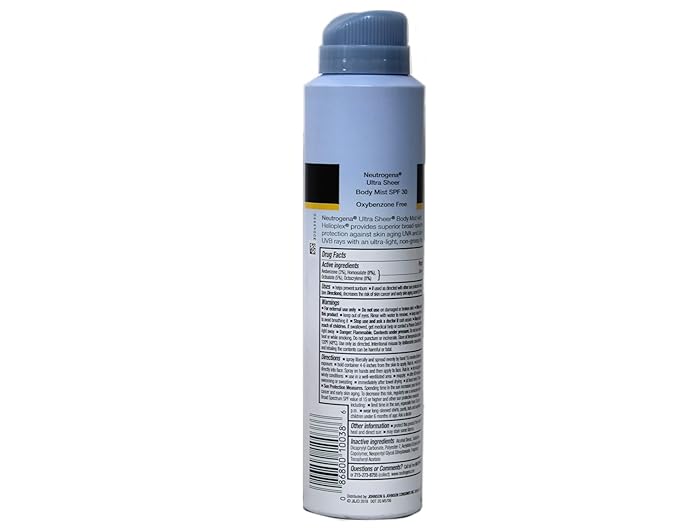 Neutrogena Ultra Sheer Body Mist Fullreach Sunscreen Spray Broad Spectrum SPF 30, Lightweight & Water Resistant, Oil-Free & Non-comedogenic, 5 oz (Pack of 2)