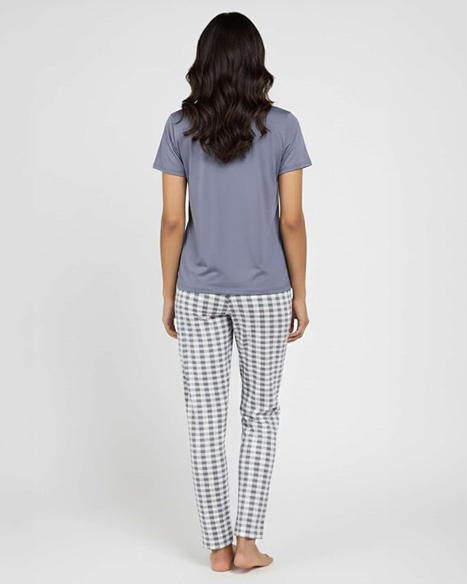 Real Essentials 2 Pack: Women's Comfy Pajama Sets - Short & Long Sleeve Ladies Loungewear Sleepwear PJs (Available In Plus)