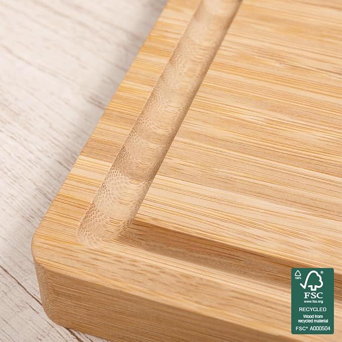 callie Personalized Bamboo Cutting Board with Monogrammed Name, Wooden Chopping Boards with Juice Grooves, Engraved Christmas, Wedding, Housewarming Gifts (S, M, L)