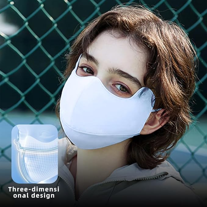 Sun Protection UPF 50+ UV Face Cover Summer Face Mask Neck Gaiter with Ear Loops SLN3M308
