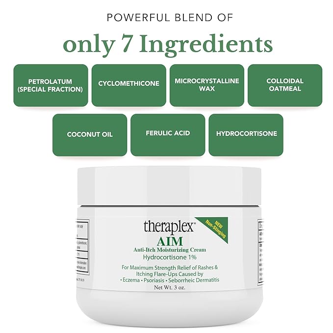 Theraplex AIM - Anti-Itch Moisturizing Cream (3 oz) - Non-stinging, Relieves Itching, Rashes, Flare Ups - Helps Repair & Restore the Skin's Natural Protective Barrier