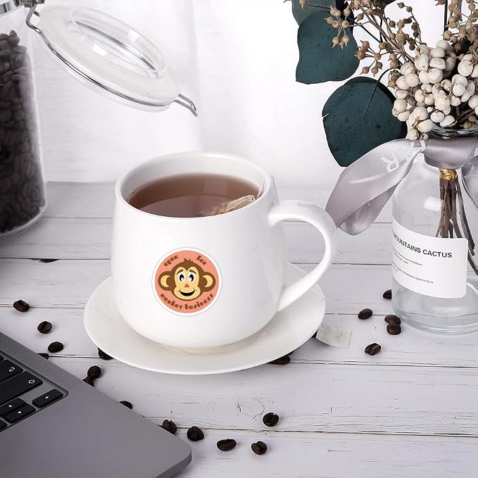 60Pcs Cute Monkey Stickers for Kids Teens Adults, Vinyl Cartoon Animals Decals Kawaii Sticker for Decor Water Bottles Laptops Guitar Scrapbook (Monkey)