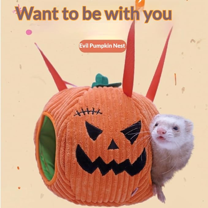 Ferret Cage Accessories Hamster Hammock Guinea Pig Hideout Halloween Style Soft Washable Small Animal Bed Swing Rat Hammock for Mini Small Animal Ferrets Rats Chinchilla Sugar Gliders