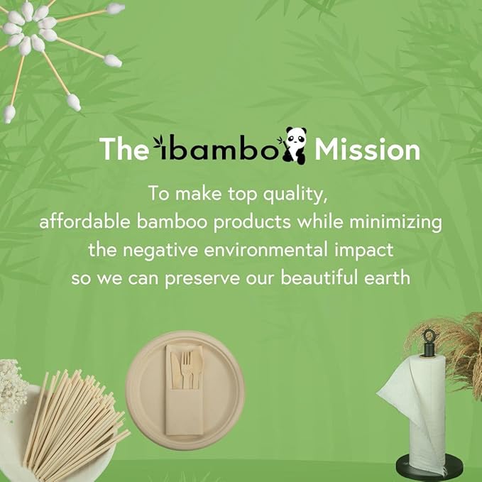 Ibambo 100% Bamboo Ear Swabs Cotton (500-Pack) | Biodegradable Double Tipped Bamboo Ear Cleaner | Eco Friendly Beauty & Personal Care | FSC Certified & Hypoallergenic | Suitable for All Ages & Pets