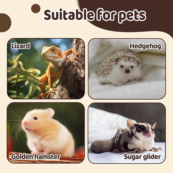 DONGKER Small Animal Hideout, Wooden Gerbil Shelter with Open Bottom for Hamster Hedgehog Reptile Burrowing and Resting