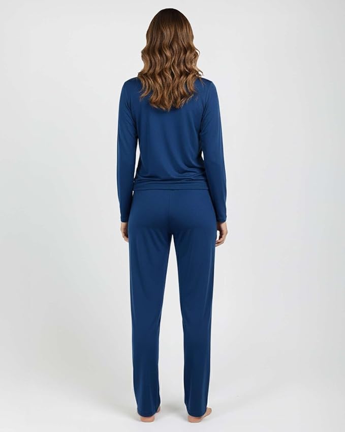 Real Essentials 2 Pack: Women's Comfy Pajama Sets - Short & Long Sleeve Ladies Loungewear Sleepwear PJs (Available In Plus)