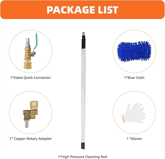 Radiator Cleaning Wand, 4500 PSI Pressure Washer Tool for Cars,Trucks & RVs, 2025 New 24'' Portable with Switch Radiator Cleaning Set, Includes Valve Switch+Universal Join