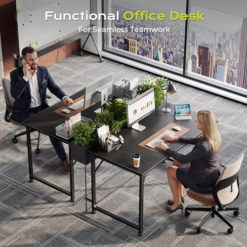 PRAISUN 40 Inch Computer Desk, Office Desk, Spacious Desktop, Black