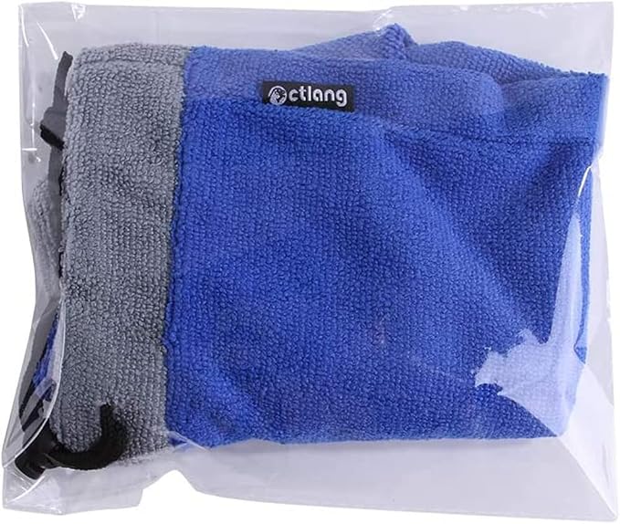 2 Pack Ferret Bath Towel Bag - Fast Drying Absorbent Bathrobe with Adjustable Drawstring Microfiber Towel for Hamster Squirrel Bearded Dragon Rabbit Small Animal Grooming Accessories (Blue+Grey)