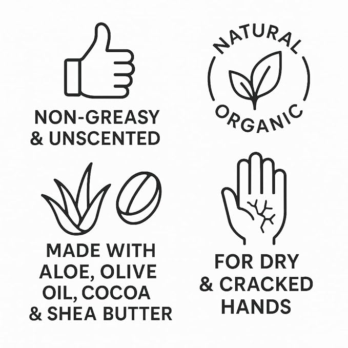 Farmhands Natural & Non-Greasy Hand Cream for Dry, Cracked Hands - No Added Fragrance, Fast-Absorbing with Clean & Organic Ingredients - Repairing Skincare - 2oz Tin