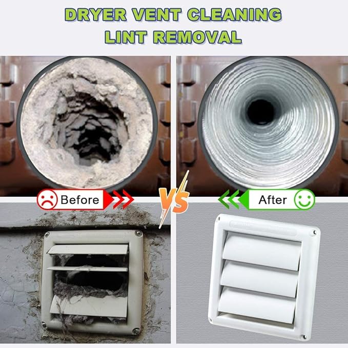 Sealegend 2 Pieces Dryer Vent Cleaner Kit, Dryer Lint Vacuum Attachment with Dryer Lint Remover Brush for Power Washer and Dryer Vent Vacuum Hose (Deep Blue)
