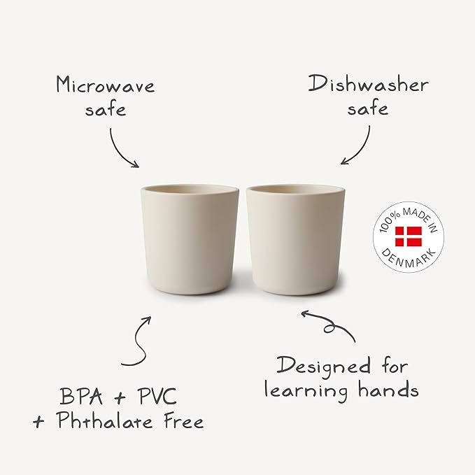 mushie Dinnerware Cups For Kids | Made in Denmark, Set of 2 (Cloud)