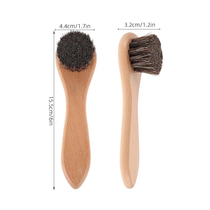 ibasenice 2pcs Small Pet Grooming Brush with Soft Boar Bristles and Beech Wood Handle, 4-inch Bathing Massage Comb for Hamsters, Rabbits, Guinea Pigs, and Ferrets