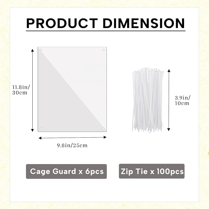 KEYIDE 12 Pcs Urine Guard for Rabbit, Guinea Pig, Ferret Transparent 12'' x 10'' Plastic Sided Liner Cage Accessories Prevent Scatter