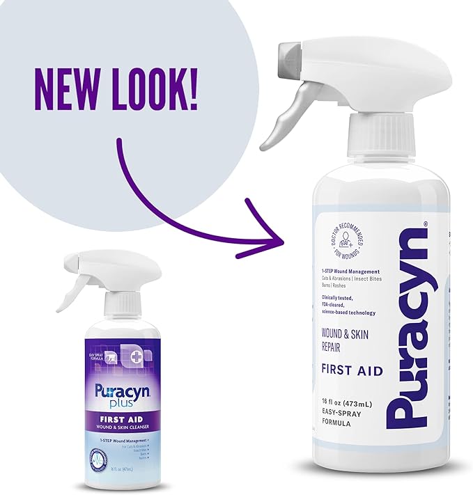 Puracyn First Aid Wound and Skin Repair - Wound Care Spray for Cuts, Scrapes, Minor Sores, Minor Burns, and Other Skin Irritations. 16 Ounces