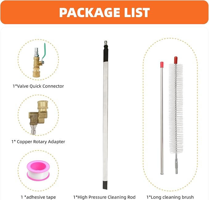 39'' Radiator Cleaning Wand, 2025 New Upgrade 4500 PSI Pressure Washer Tool for Cars,Trucks & RVs, Portable With Switch Radiator Cleaning Set, Includes Valve Switch+Universal Join