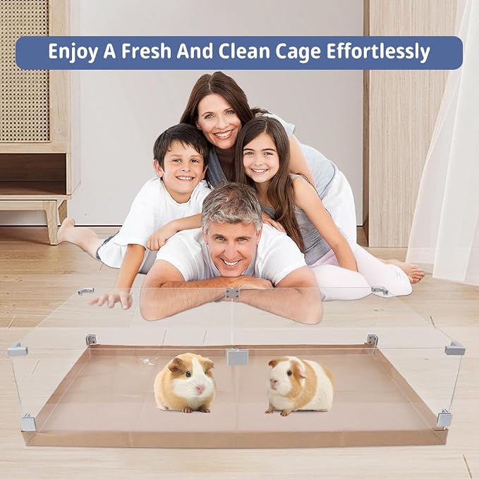Disposable Guinea Pig Cage Liners, 48" x24 Large Liner Bag for Guinea Pig Cage Bottom, Water-Resistant Kraft Paper (4Pack)
