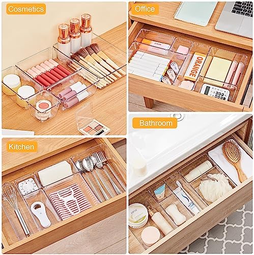 SMARTAKE 22-Piece Drawer Organizer with Non-Slip Silicone Pads, 5-Size