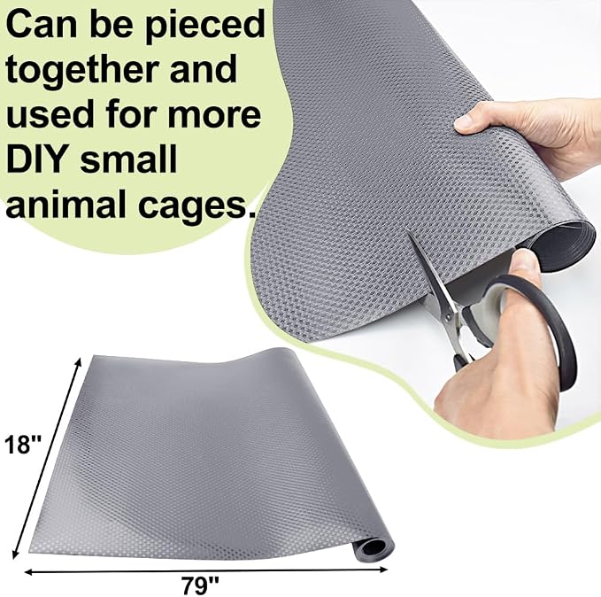Waterproof Guinea Pig Bedding Rabbit Cage Liner, 18x79 1PCS Grey | Cut To Fit Cage,Rabbit Bedding,Hamster Cage Accessories For Rabbits, Hamsters, Gerbils, and Chinchillas, Easy to Clean