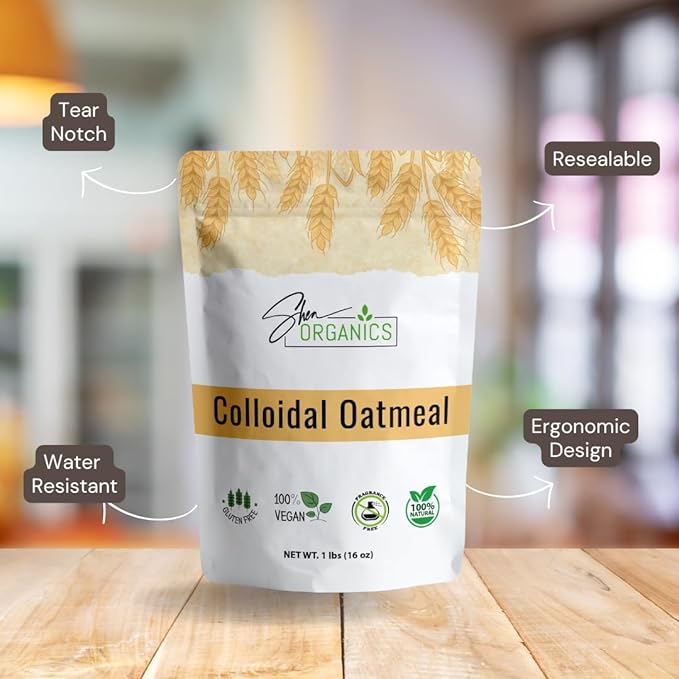 Shea Organics Colloidal Oatmeal | Soothing Bath & Skin Care Powder | Helps Soothe Itchy, Dry Skin | Safe for Babies & Adults | Great for Soap Making (16 Ounce- Pack of 1)