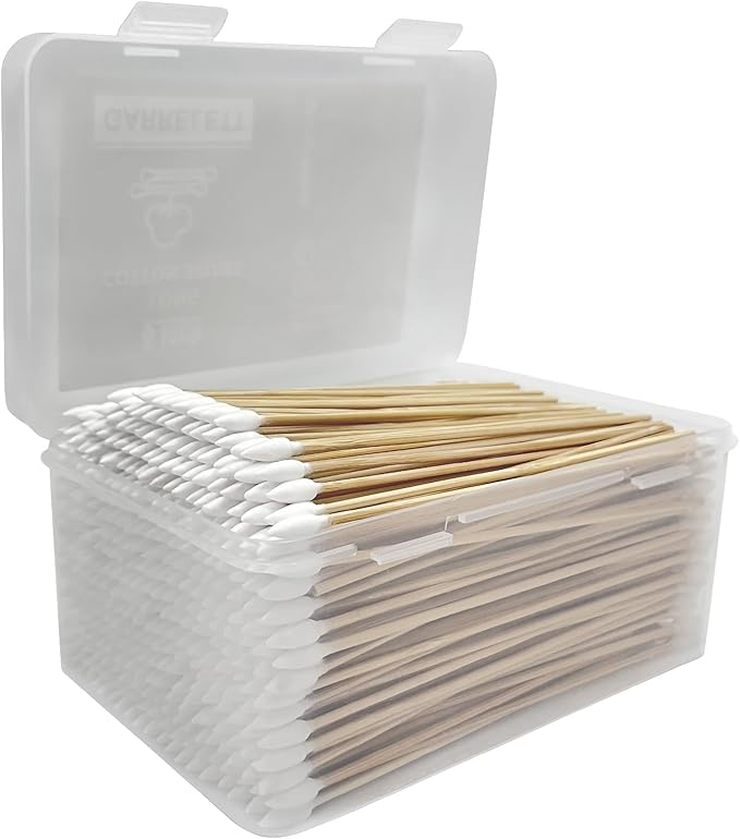600/500/400 PCS Gun Cleaning Swabs - 6" Lint-Free Long Cotton Swabs Bamboo Handle, Precision Firearm Maintenance Kit Electronics Instruments, Professional Supplies with Reusable Storage Case