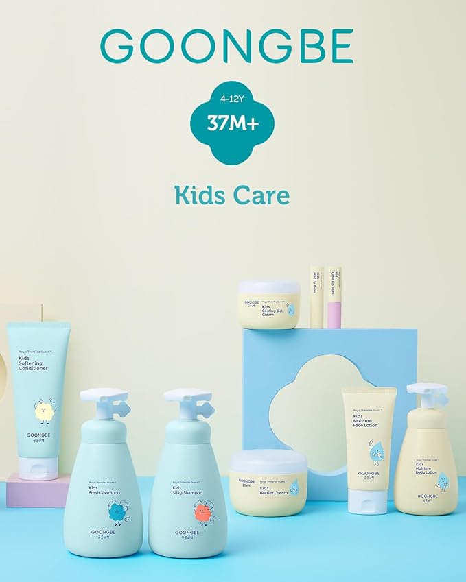 GOONGBE Kids' Mild Body Wash - Korean Kids Body Cleanser - Hydrating & Refreshing Low pH Soft Bubble Foaming with Panthenol and Amino Acids - Allergen Free Scent, 10.1 fl.oz.