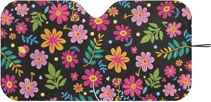 Cute Flower Car Sun Shade Blocks UV Rays Automotive Interior Cover Sun Visor Protector Keep Your Vehicle Cool,Car Accessories