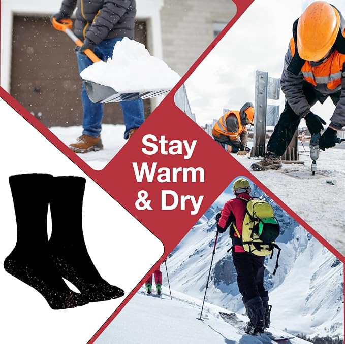 35° BELOW Thermal Insulated 1 or 3 Pk Socks for Men and Women, Designed with Soft Aluminized Loops to Keep Feet Warm and Cozy