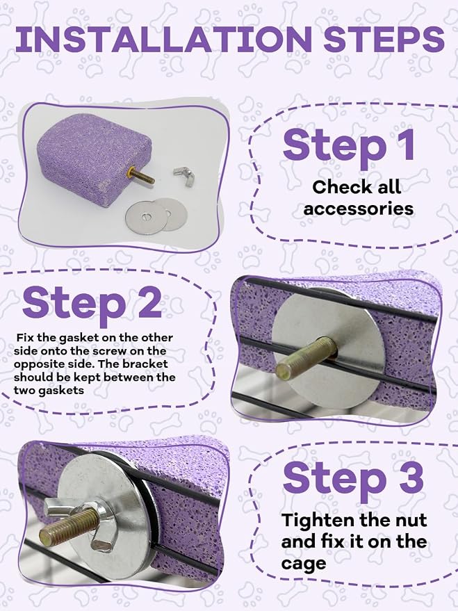 Lava Ledges for Rats 3 Pack Hamster Climbing Ledge Platform Pumice Ledge Shelf Pet Chewing Grinding Toys Small Animals Cage Accessories for Mouse Guinea Pig Gerbil Purple