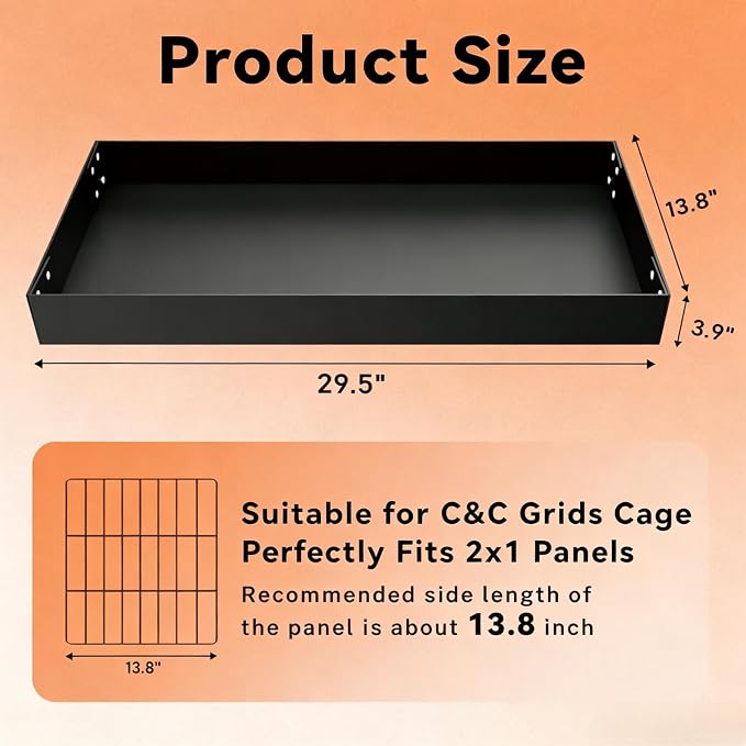 STILLCOVE 2Pcs Guinea Pig Cage Liner, Foldable Corrugated Plastic Base Tray | 2 x 2 Panel Size Bottom, Rabbit Bunny Pee Pads, Bird Mat, Small Animals Chinchilla Ferret Rat Hedgehog Hamster Mouse Squirrel