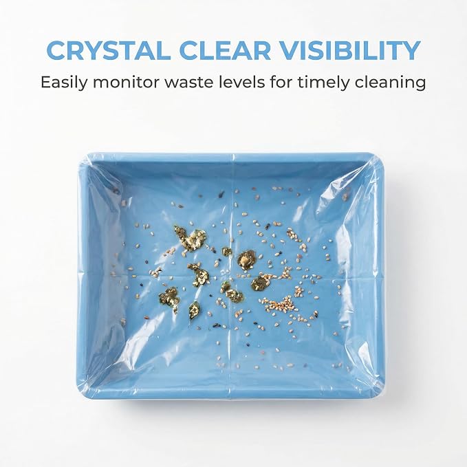 COMINGOIN 100 Pcs Universal Bird Cage Liners - 23X19 Inch Disposable Leak-Proof Elastic Edge Pet Cage Waste Bags for Most Bird Cages