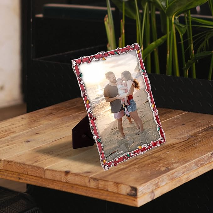 LARAINE Picture Photo Frame 8x10 Metal 2025 Christmas High Definition Display Pictures for Tabletop Home Decorative Holiday Gift (Red,8x10)