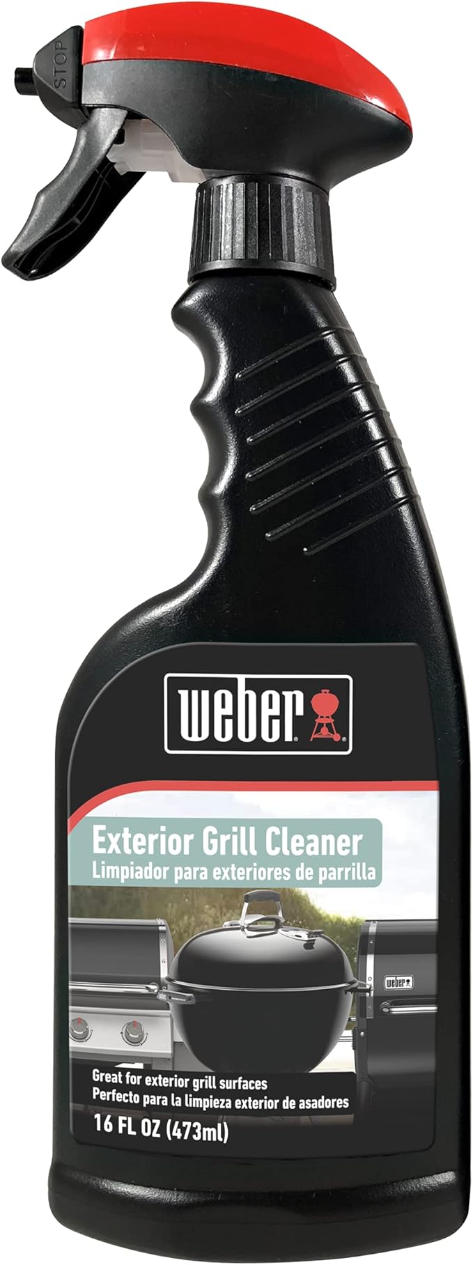Weber Exterior Grill Cleaner, Black – Streak‑Free Spray for Removing Grease, Grime & Water Spots on Stainless Steel, Painted Steel & Porcelain‑Enamel Surfaces