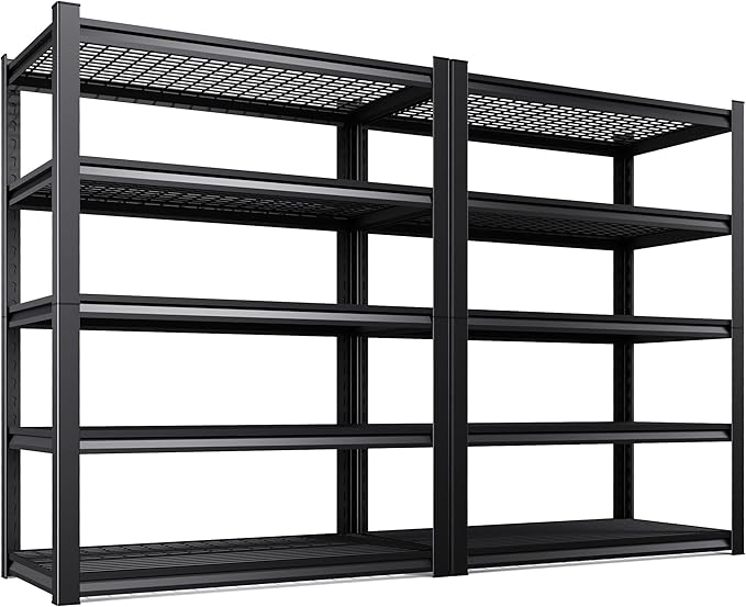 71"H Garage Shelving 3000LBS 5 Tier Storage Shelves,Adjustable Heavy Duty Metal Shelving Unit and Storage Large Wire Rack,Utility Steel Shelf For Shop Warehouse Industrial Pantry Basement71"x35"x15.7"