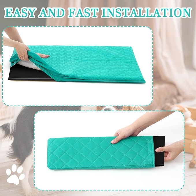 Beeveer 7 Pcs Winter Ferret Cage Liner Set Washable Ferret Pads Bedding Cage Accessories for Small Animals Hamster Rats Chinchillas Hedgehogs Guinea, Stain-Resistant Material(Light Blue)