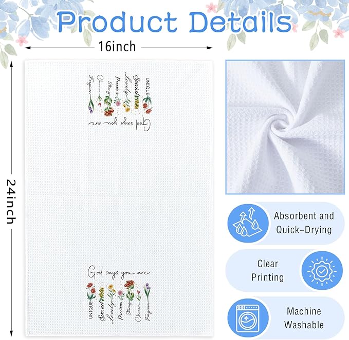 Friendship Tea Towel for Besties, Christian Gifts for Women, Absorbent Quick-Drying Kitchen Towel 16 * 24in