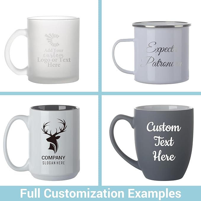 Personalized Coffee Mug Engraved with your Custom Text - Customized Coffee Mugs, Hot Chocolate Mug, Tea Cup, Birthday Gifts, Retirement Gift (Engraved Custom Text, Matte Black)