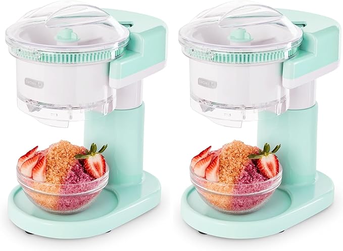 Dash Shaved Ice Maker - Frozen Dessert Maker for Snow Cones,Slushies,Cocktails & More - Easy to Use & Clean - Space-Saving Design - Aqua,(Pack of 2)
