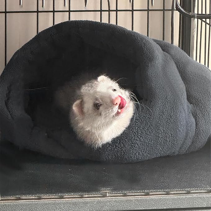 Ferret Bed Cave and Hideouts Comfortable,Ferret Hideaway Bed Accessories for Cage Ferret Beds and Hideouts Safe & Cozy for All Ages Ferrets(Grey) (Grey)