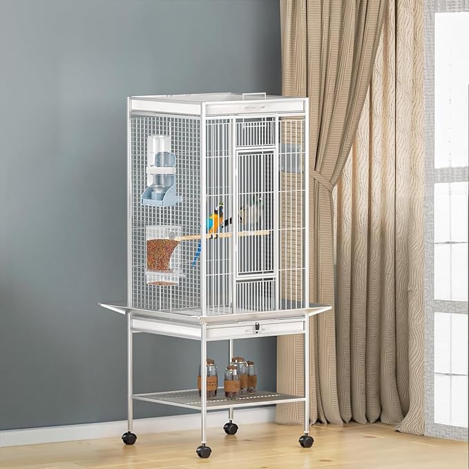 Lemtrflo No Mess Bird Feeder Water Dispenser Set, Automatic Bird Feeder | Parrot, Parakeet Cage Accessories