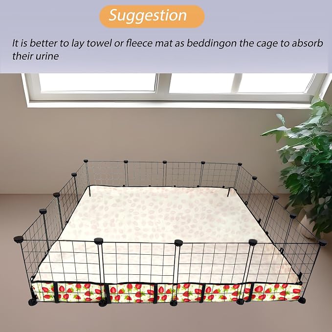 Guinea Pig Cage Liner,Washable Waterproof Oxford Cloth Cage Liners for Small Animals,Hamster Chinchilla Hedgehog Rabbit and Other Small Animals Not Include Cage(48x48 inches)