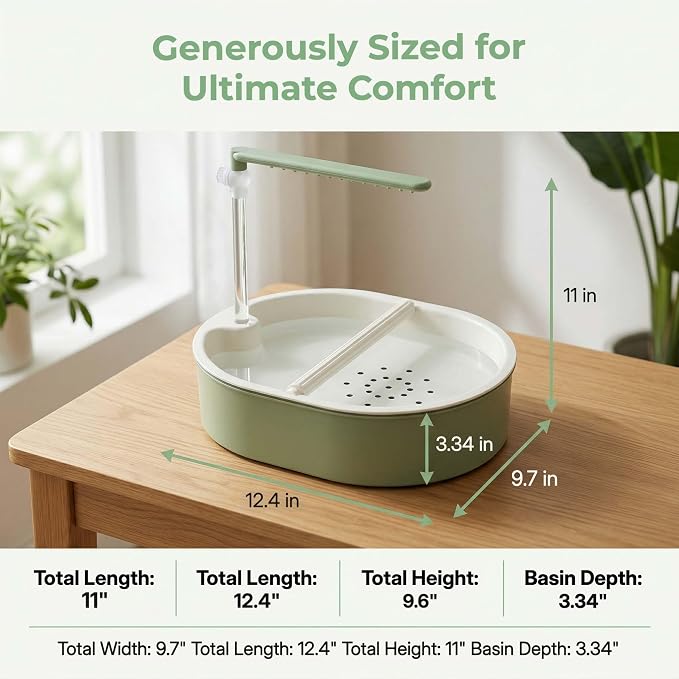 Automatic Bird Bath Shower with Pump & Water Tank | Great for parrots, cockatiels, budgies & lovebirds. Large tank & pump give running water. Freestanding, place anywhere.