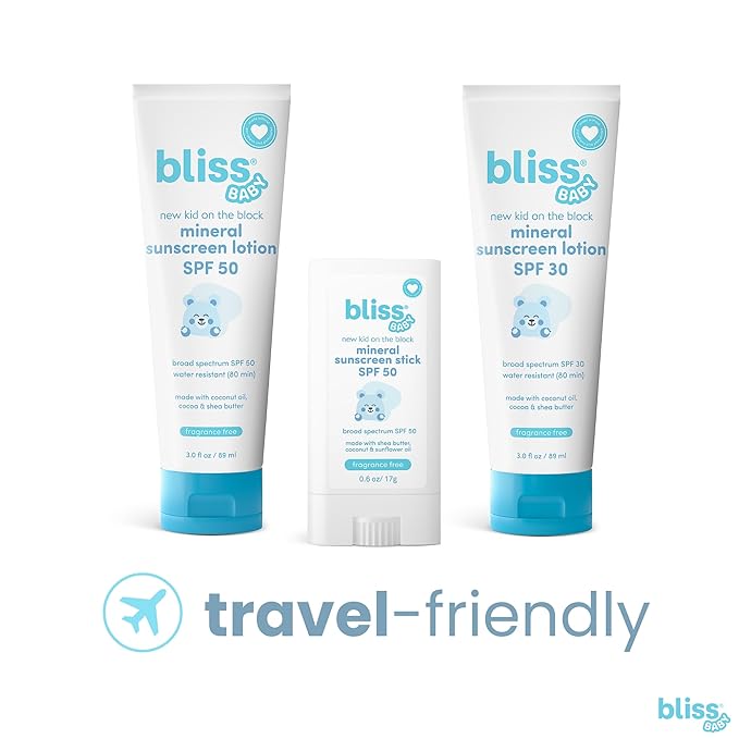 Bliss Baby Mineral Face Sunscreen Stick, SPF 50, Natural Zinc Oxide, Unscented, Hypoallergenic & Dermat Tested, Water-Resistant, Vegan, Sensitive Skin - For Toddlers, Babies, Kids & Whole Family