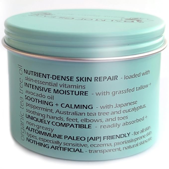 BALM OF GILEAD Foot Cream with Tea Tree and Eucalyptus β Intensive Moisturizing Cream for Dry, Cracked Heels and Feet β Refreshing Body and Skin Care Balm