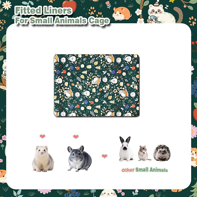 Ferret Cage Liner for Ferret Nation & Critter Nation Cage | Washable Bedding, Leakproof Cage Accessories for Ferrets, Chinchillas, Rats & Other Small Animals(Shelf Liner)